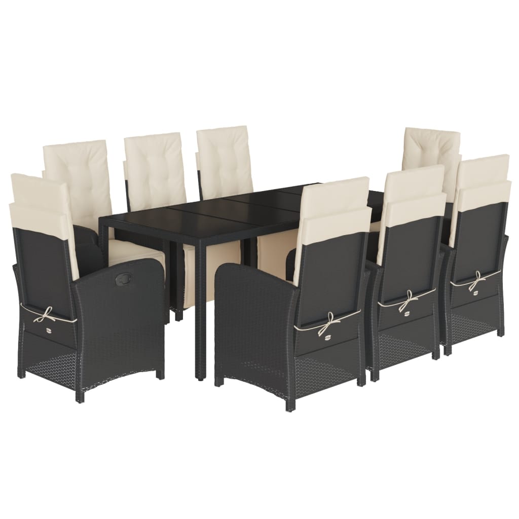 9-delige Tuinset poly rattan zwart is nu te koop bij PeponiXL, paradijselijk wonen!