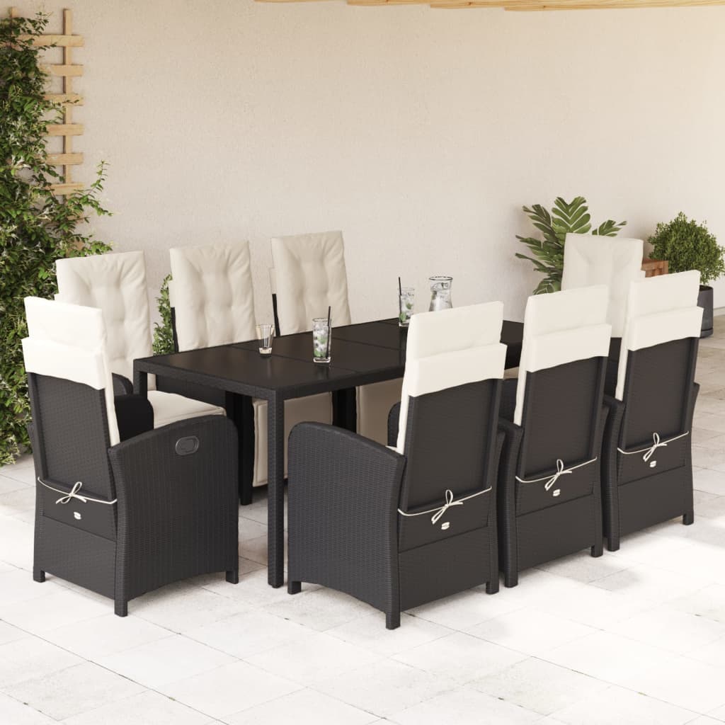 9-delige Tuinset poly rattan zwart is nu te koop bij PeponiXL, paradijselijk wonen!