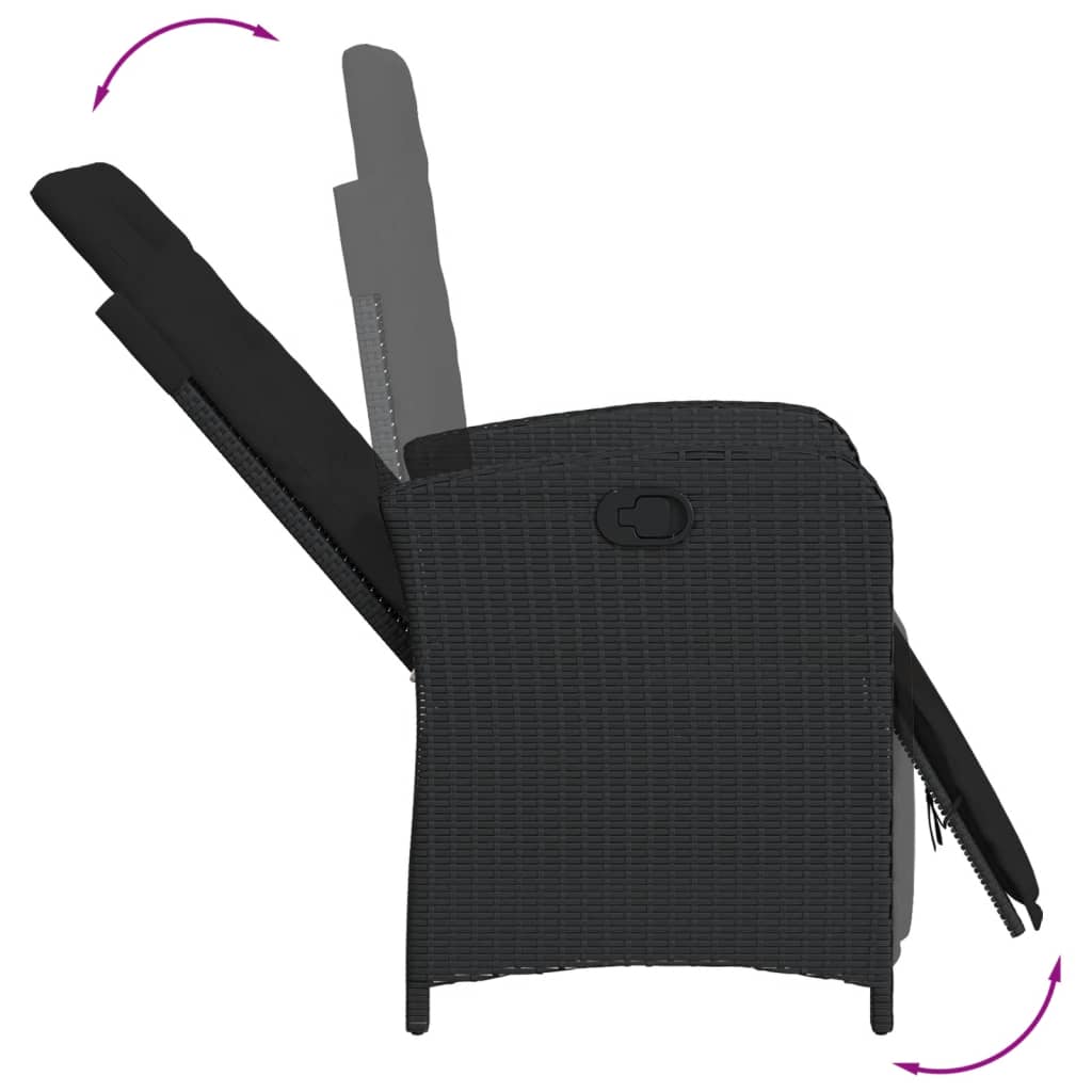 5-delige Tuinset met kussens poly rattan zwart is nu te koop bij PeponiXL, paradijselijk wonen!