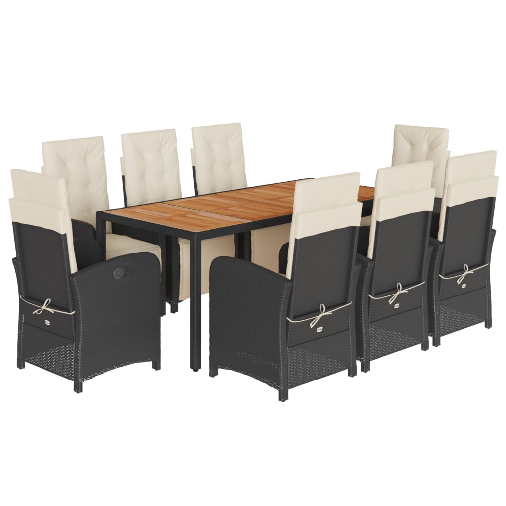 9-delige Tuinset poly rattan zwart is nu te koop bij PeponiXL, paradijselijk wonen!