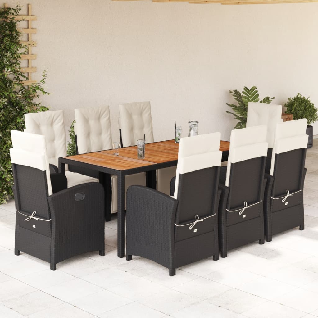 9-delige Tuinset poly rattan zwart is nu te koop bij PeponiXL, paradijselijk wonen!