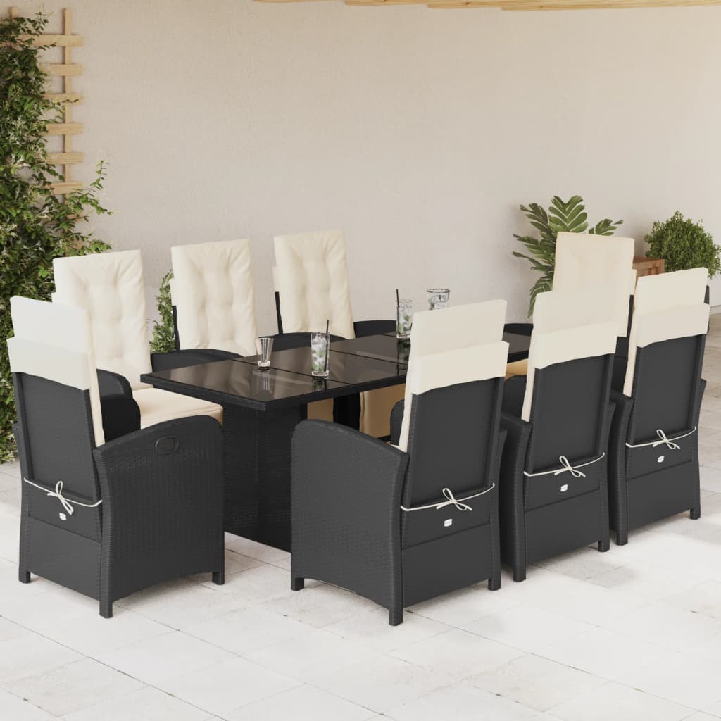 9-delige Tuinset poly rattan zwart is nu te koop bij PeponiXL, paradijselijk wonen!