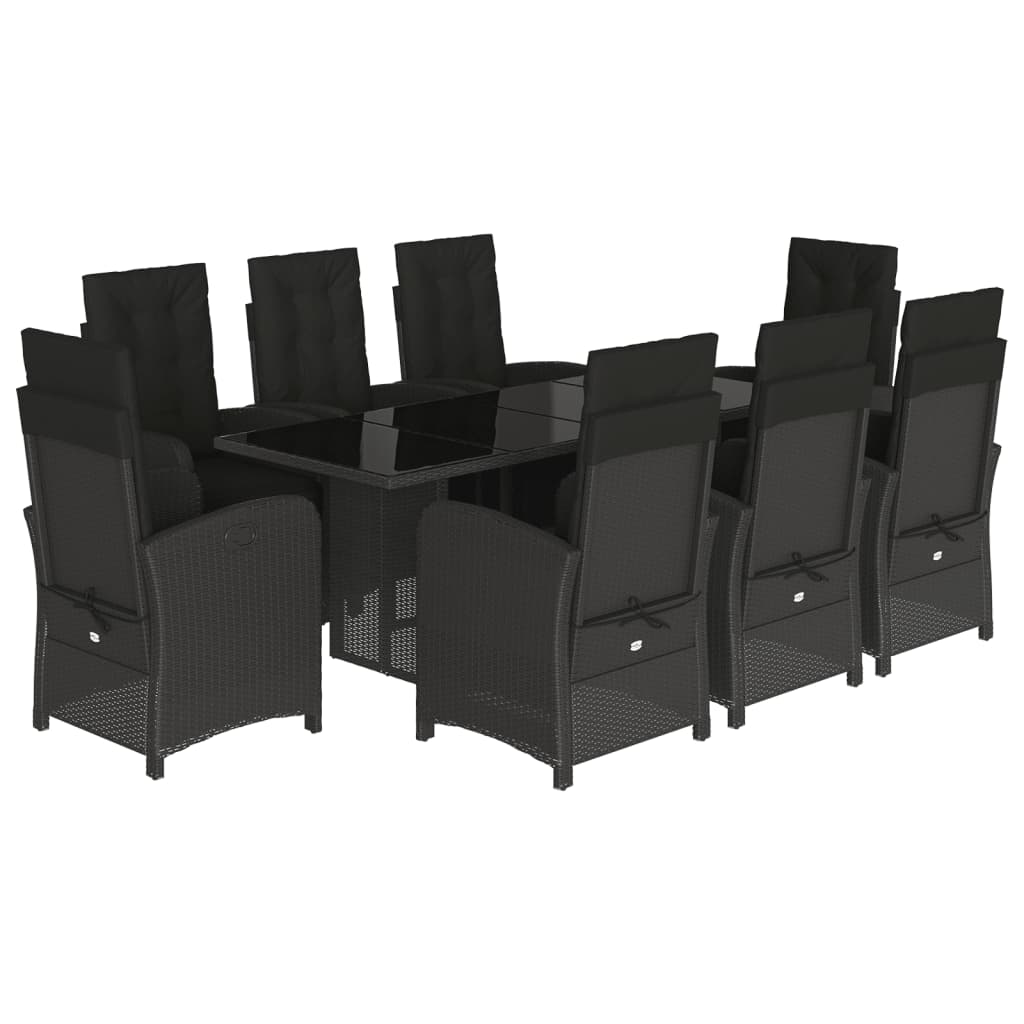 9-delige Tuinset poly rattan zwart is nu te koop bij PeponiXL, paradijselijk wonen!