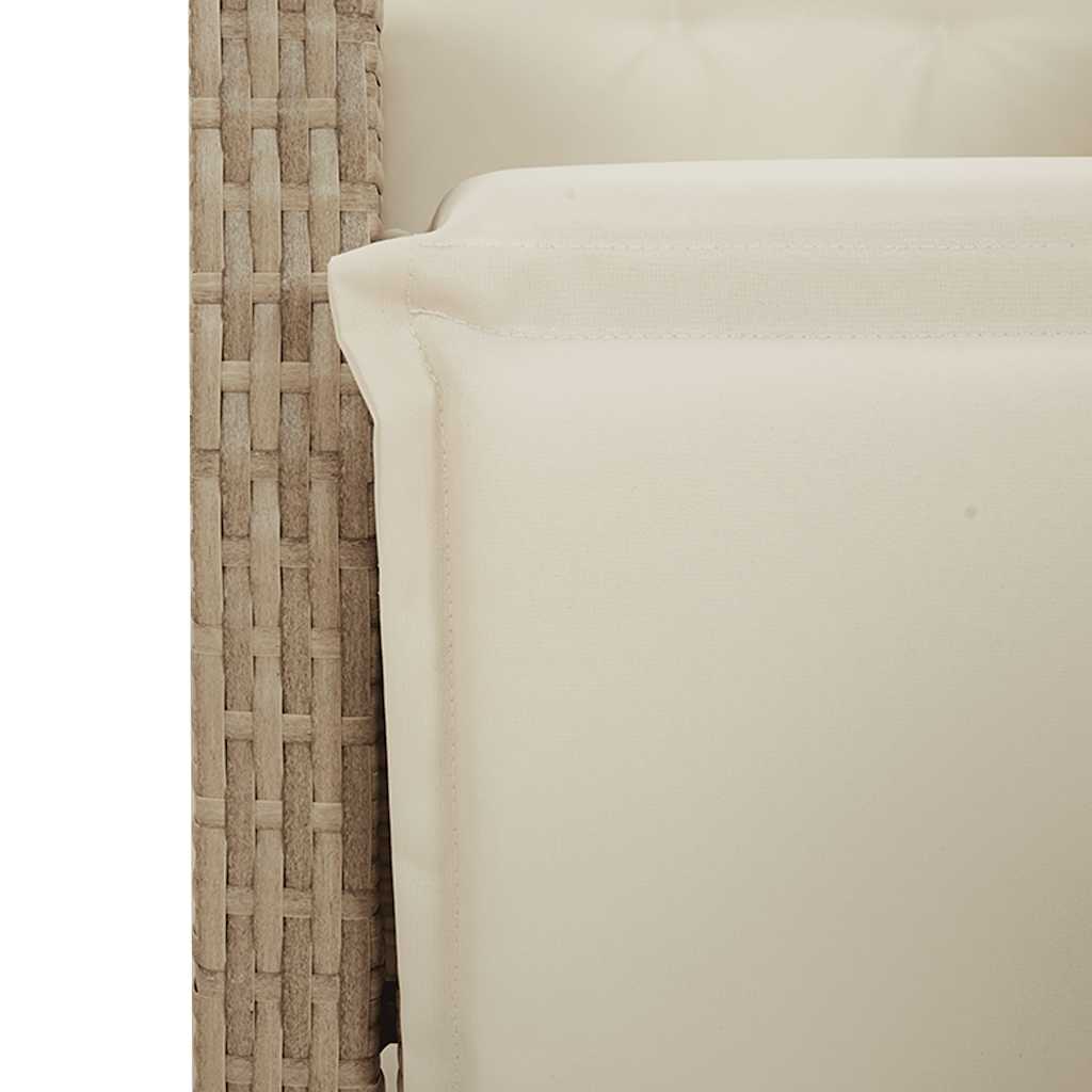 9-delige Tuinset met kussens poly rattan beige is nu te koop bij PeponiXL, paradijselijk wonen!