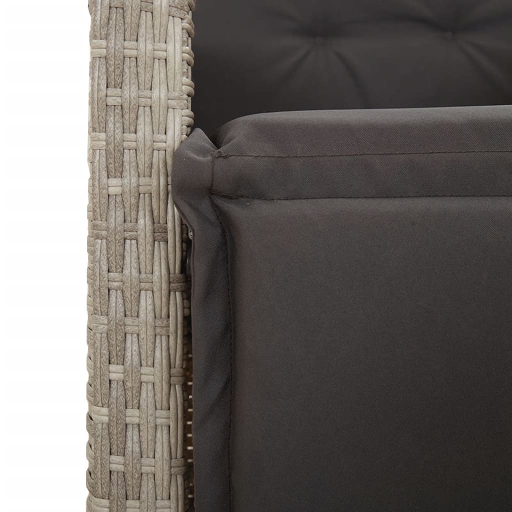 9-delige Tuinset met kussens poly rattan lichtgrijs is nu te koop bij PeponiXL, paradijselijk wonen!