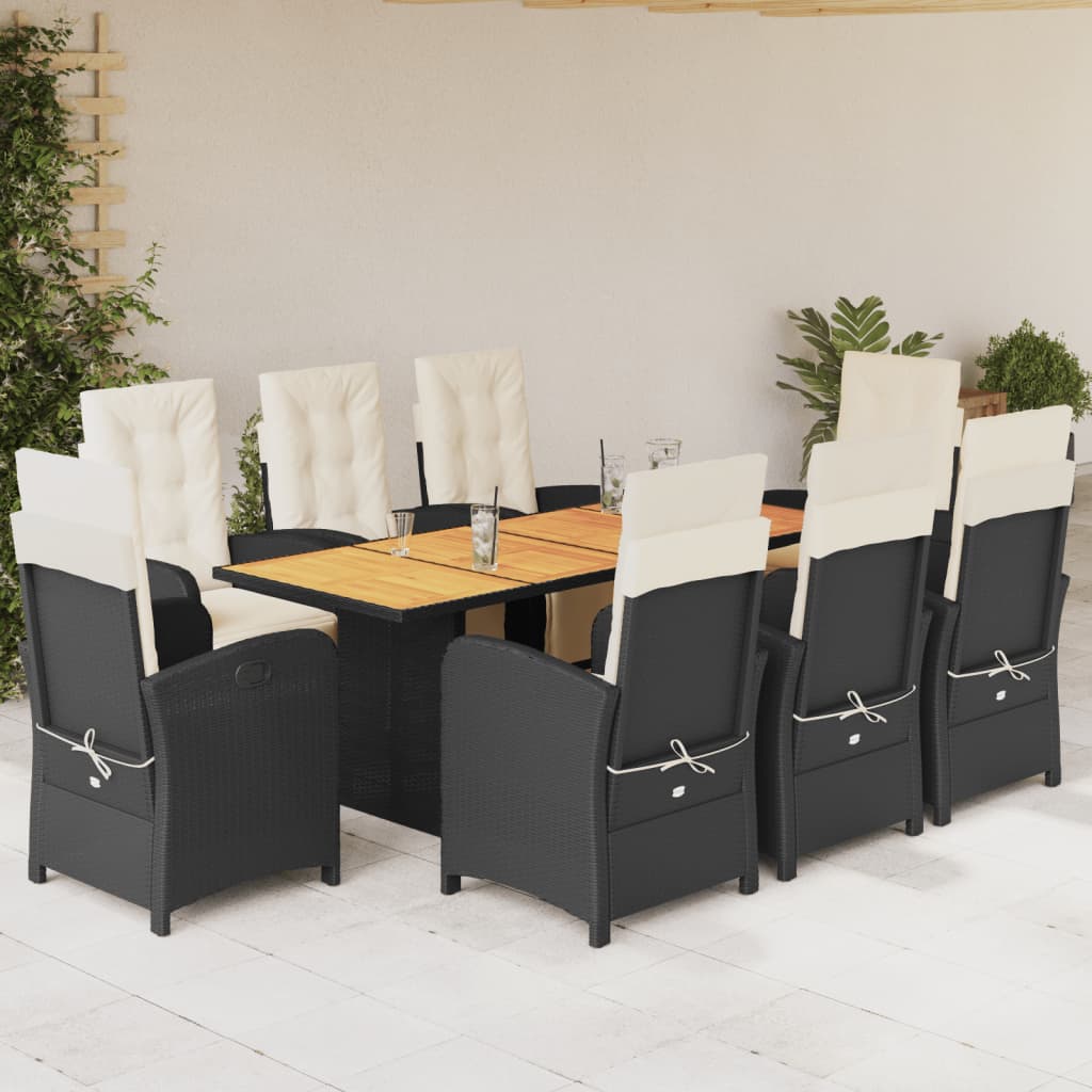 9-delige Tuinset poly rattan zwart is nu te koop bij PeponiXL, paradijselijk wonen!