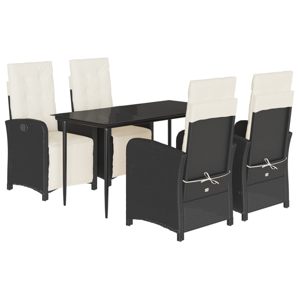 5-delige Tuinset met kussens poly rattan zwart is nu te koop bij PeponiXL, paradijselijk wonen!