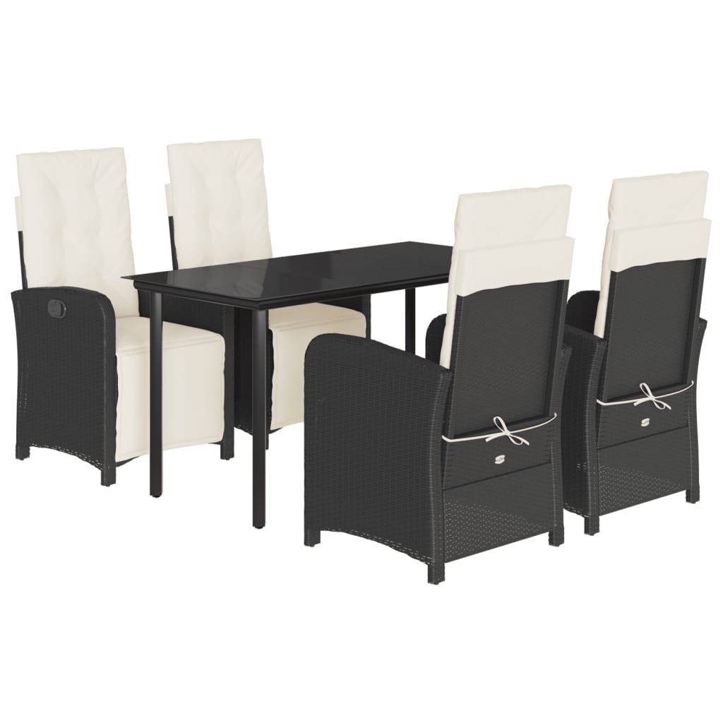 5-delige Tuinset met kussens poly rattan zwart is nu te koop bij PeponiXL, paradijselijk wonen!