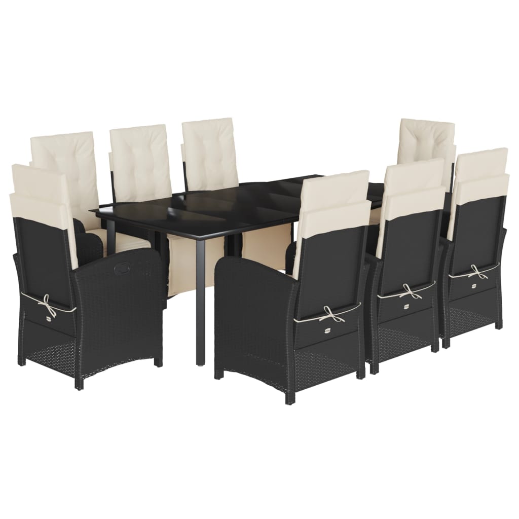 9-delige Tuinset poly rattan zwart is nu te koop bij PeponiXL, paradijselijk wonen!