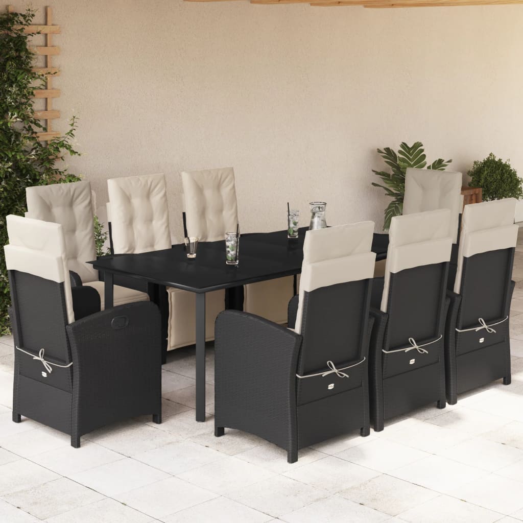 9-delige Tuinset poly rattan zwart is nu te koop bij PeponiXL, paradijselijk wonen!