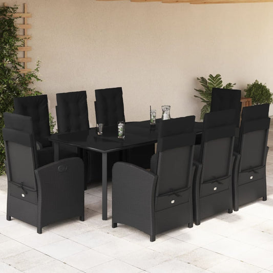 9-delige Tuinset poly rattan zwart is nu te koop bij PeponiXL, paradijselijk wonen!