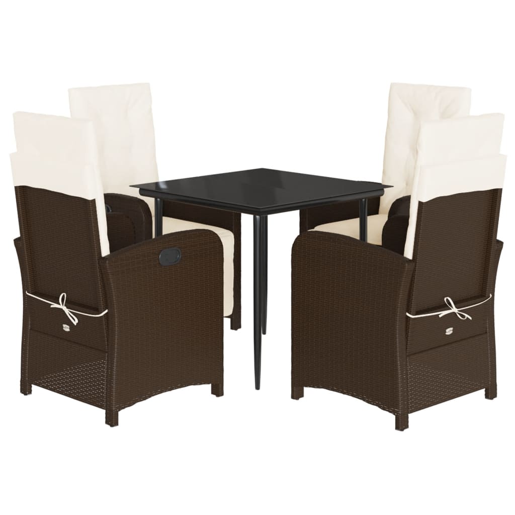 5-delige Tuinset met kussens poly rattan bruin is nu te koop bij PeponiXL, paradijselijk wonen!