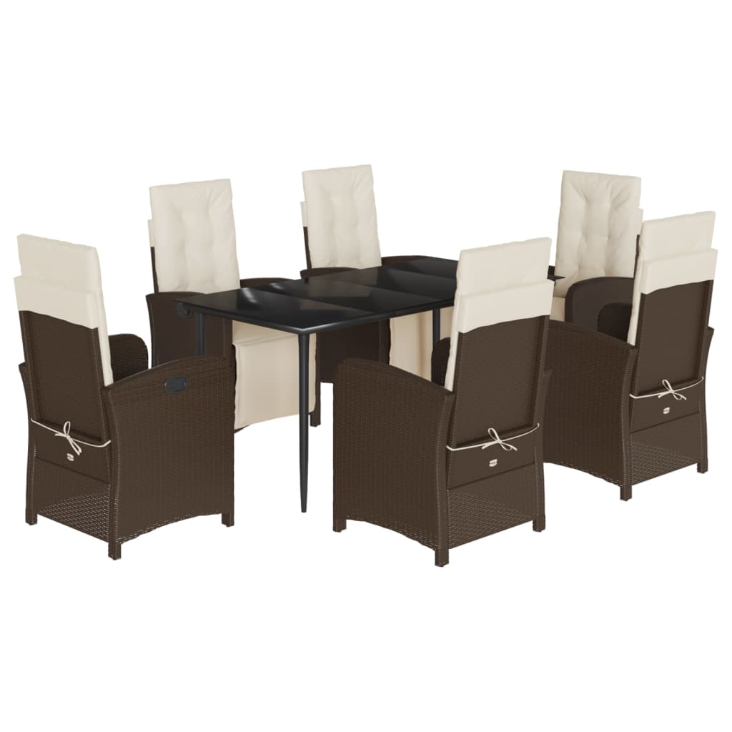 7-delige Tuinset met kussens poly rattan bruin is nu te koop bij PeponiXL, paradijselijk wonen!
