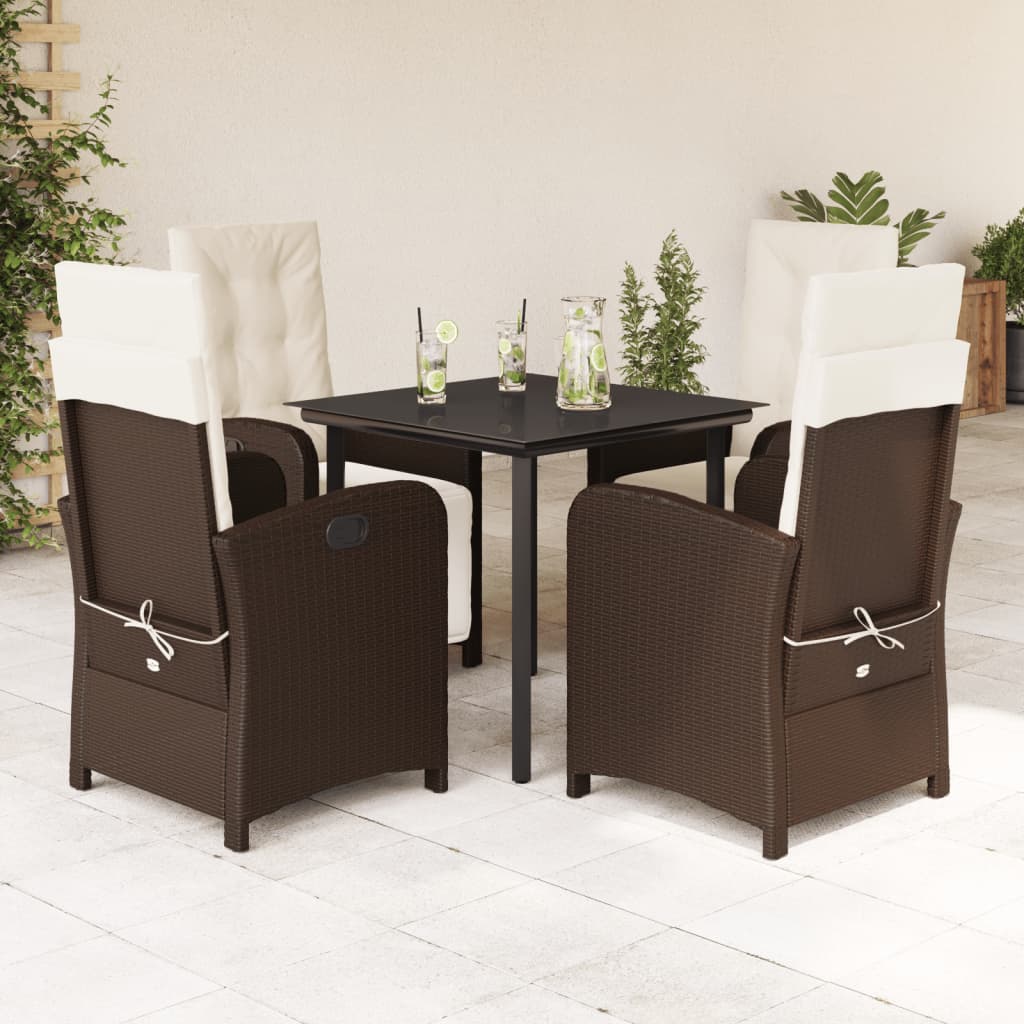 5-delige Tuinset met kussens poly rattan bruin is nu te koop bij PeponiXL, paradijselijk wonen!