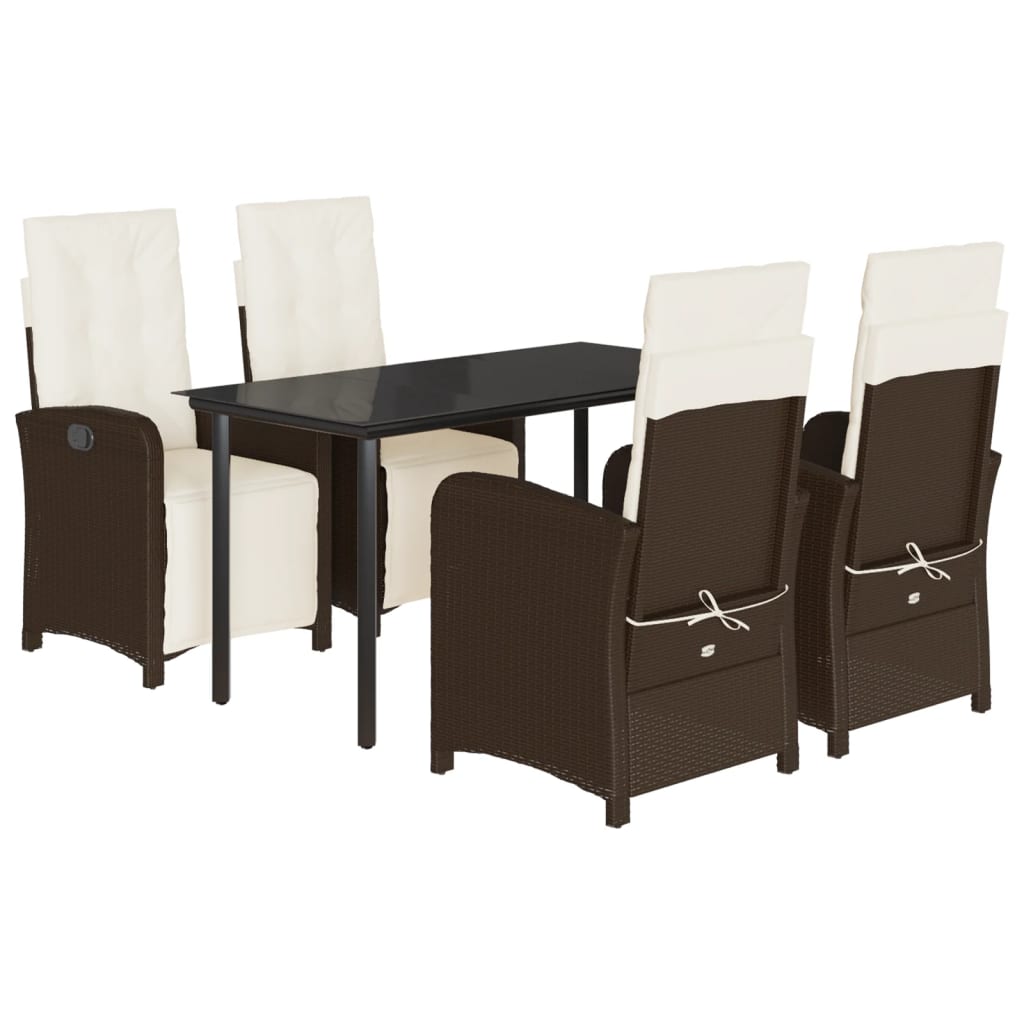 5-delige Tuinset met kussens poly rattan bruin is nu te koop bij PeponiXL, paradijselijk wonen!