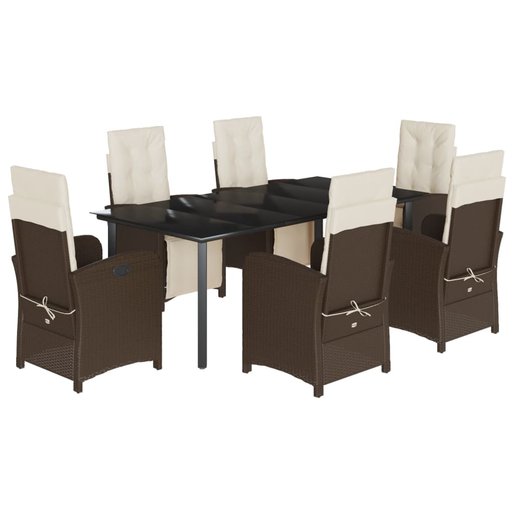7-delige Tuinset met kussens poly rattan bruin is nu te koop bij PeponiXL, paradijselijk wonen!