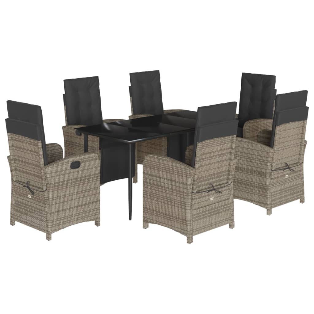 7-delige Tuinset met kussens poly rattan grijs is nu te koop bij PeponiXL, paradijselijk wonen!