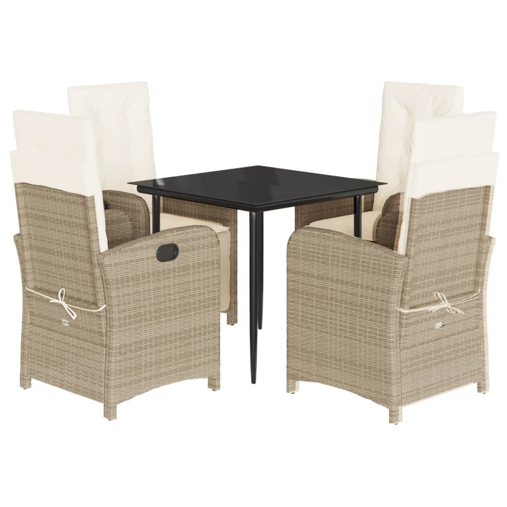 5-delige Tuinset met kussens poly rattan beige is nu te koop bij PeponiXL, paradijselijk wonen!