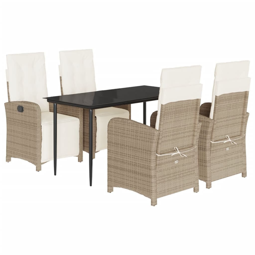 5-delige Tuinset met kussens poly rattan beige is nu te koop bij PeponiXL, paradijselijk wonen!