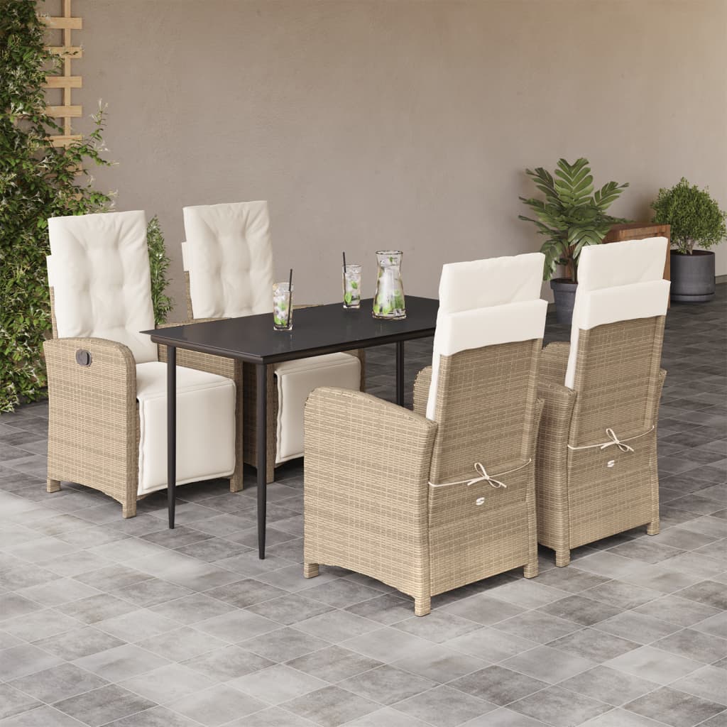5-delige Tuinset met kussens poly rattan beige is nu te koop bij PeponiXL, paradijselijk wonen!