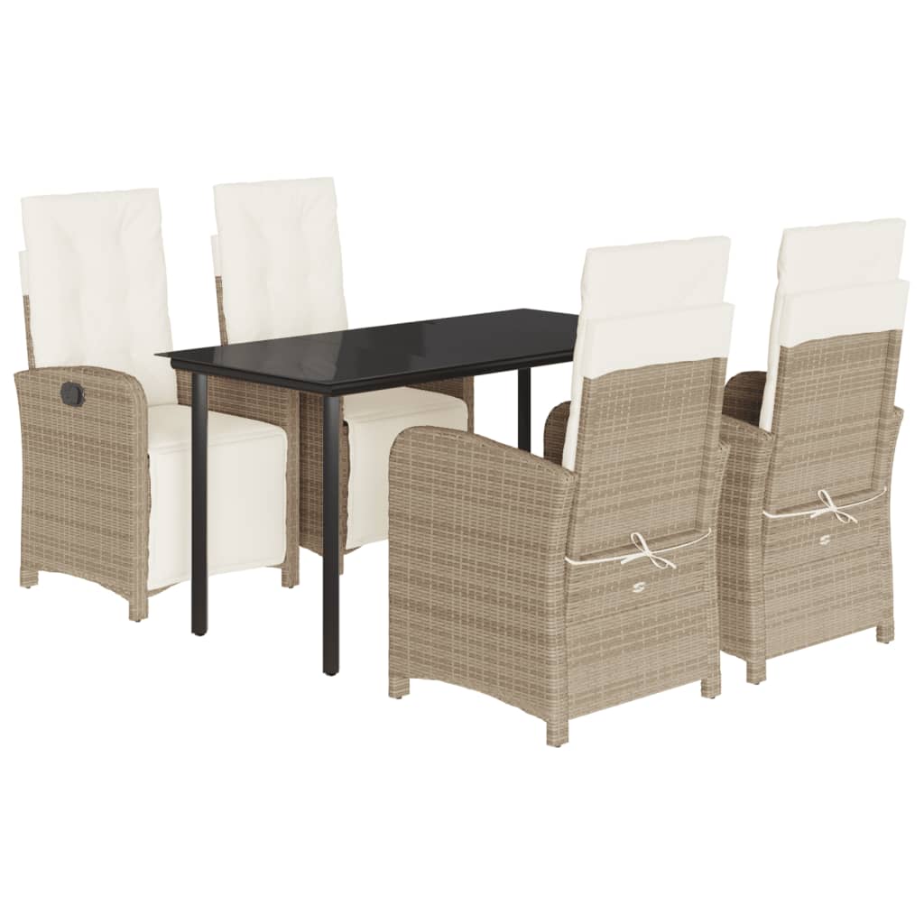 5-delige Tuinset met kussens poly rattan beige is nu te koop bij PeponiXL, paradijselijk wonen!