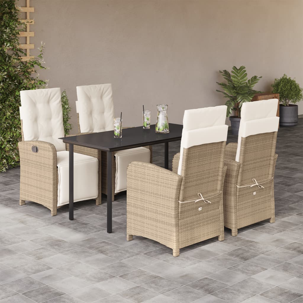 5-delige Tuinset met kussens poly rattan beige is nu te koop bij PeponiXL, paradijselijk wonen!