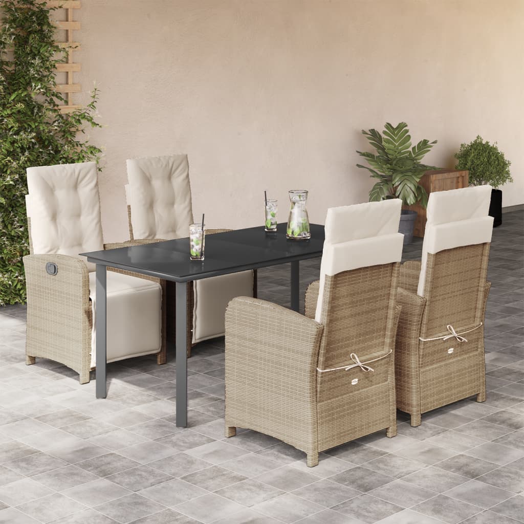 5-delige Tuinset met kussens poly rattan beige is nu te koop bij PeponiXL, paradijselijk wonen!