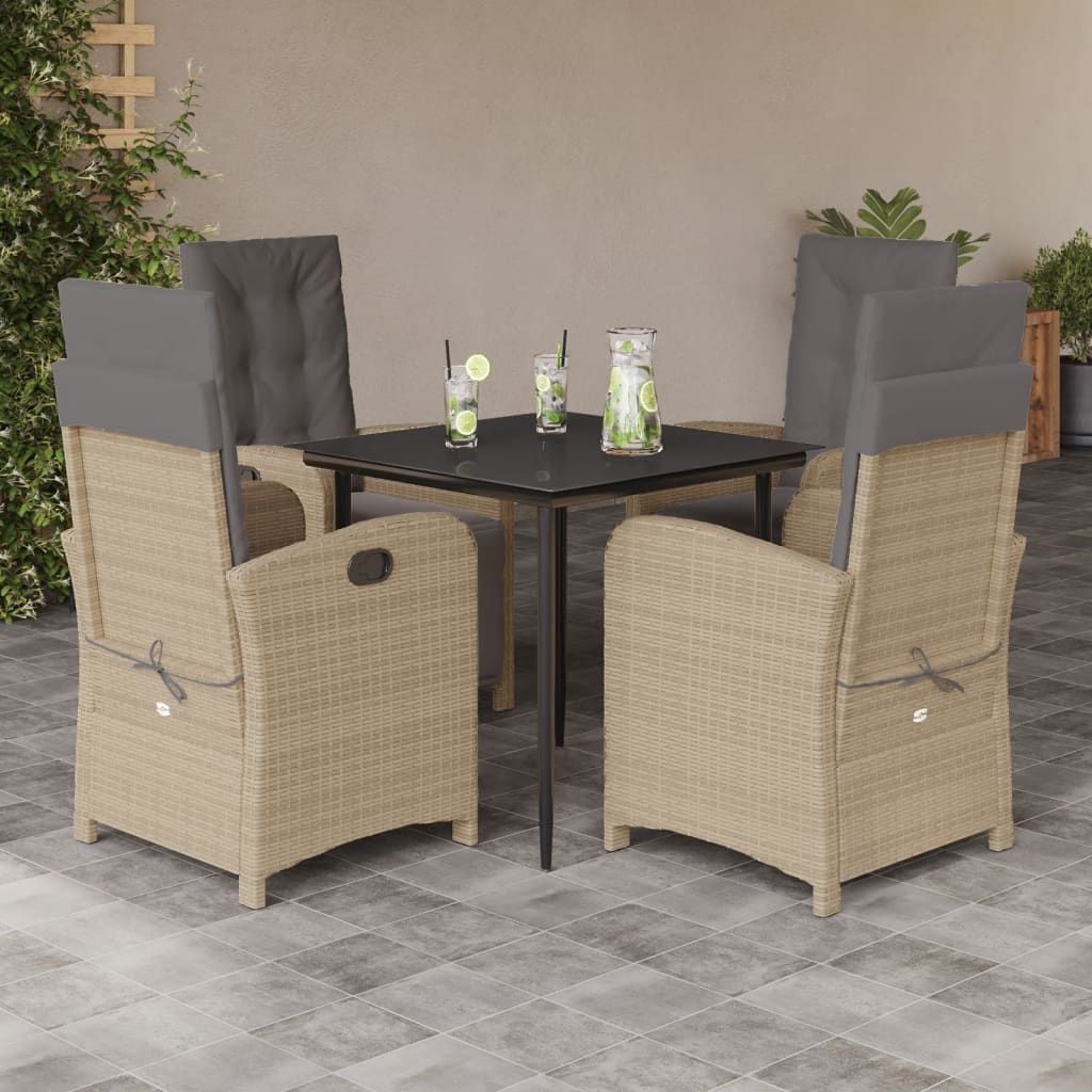 5-delige Tuinset met kussens poly rattan beige is nu te koop bij PeponiXL, paradijselijk wonen!