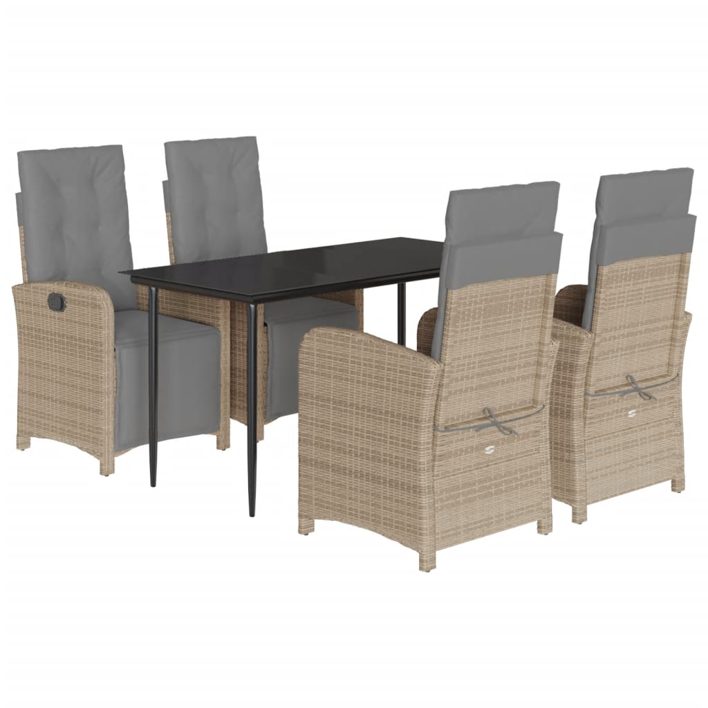 5-delige Tuinset met kussens poly rattan beige is nu te koop bij PeponiXL, paradijselijk wonen!