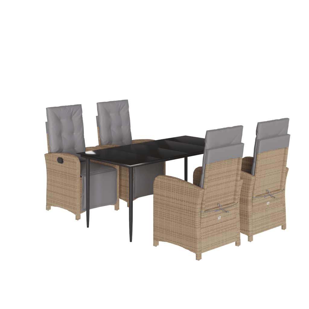 5-delige Tuinset met kussens poly rattan beige is nu te koop bij PeponiXL, paradijselijk wonen!