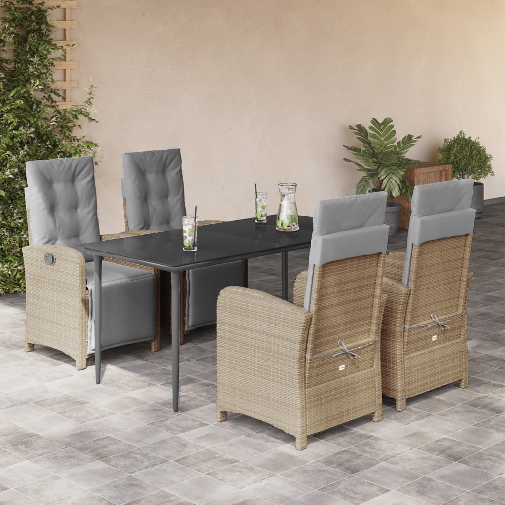 5-delige Tuinset met kussens poly rattan beige is nu te koop bij PeponiXL, paradijselijk wonen!