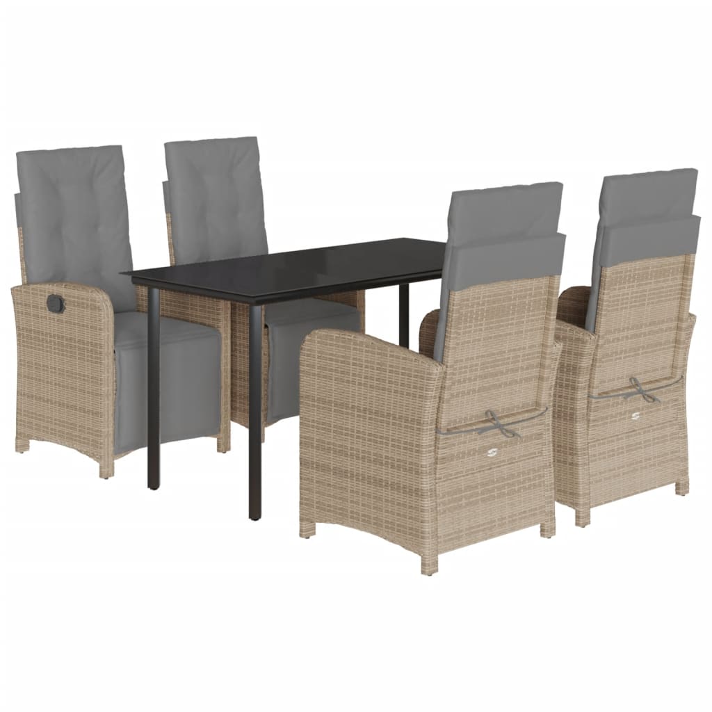 5-delige Tuinset met kussens poly rattan beige is nu te koop bij PeponiXL, paradijselijk wonen!