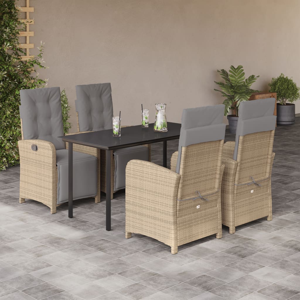 5-delige Tuinset met kussens poly rattan beige is nu te koop bij PeponiXL, paradijselijk wonen!