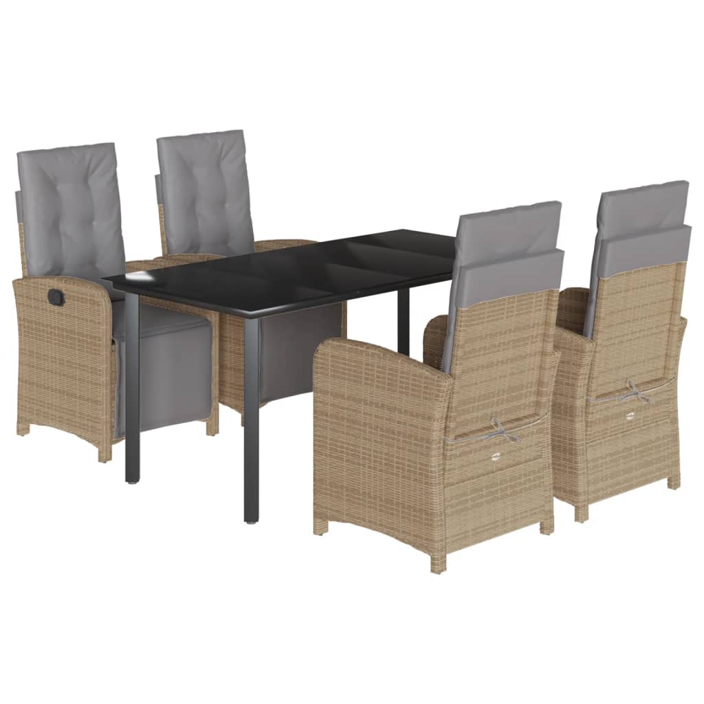 5-delige Tuinset met kussens poly rattan beige is nu te koop bij PeponiXL, paradijselijk wonen!