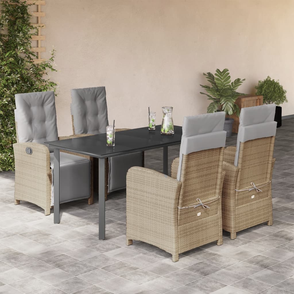 5-delige Tuinset met kussens poly rattan beige is nu te koop bij PeponiXL, paradijselijk wonen!