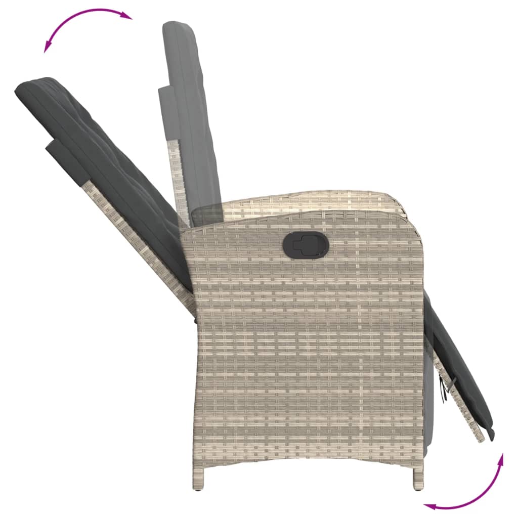 5-delige Tuinset met kussens poly rattan lichtgrijs is nu te koop bij PeponiXL, paradijselijk wonen!