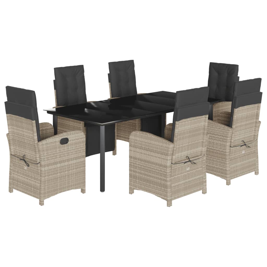 7-delige Tuinset met kussens poly rattan grijs is nu te koop bij PeponiXL, paradijselijk wonen!