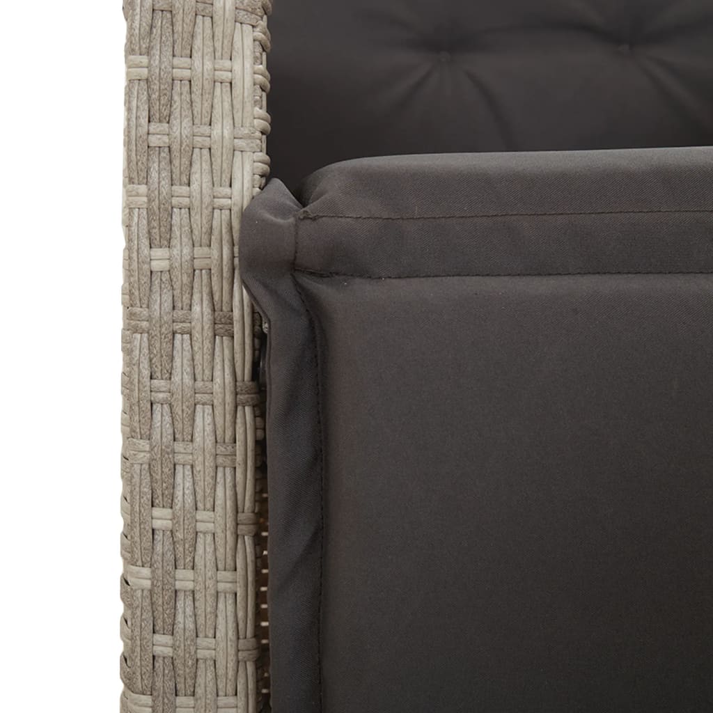 9-delige Tuinset met kussens poly rattan lichtgrijs is nu te koop bij PeponiXL, paradijselijk wonen!