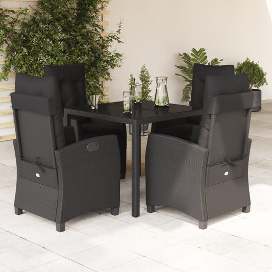 5-delige Tuinset met kussens poly rattan zwart is nu te koop bij PeponiXL, paradijselijk wonen!