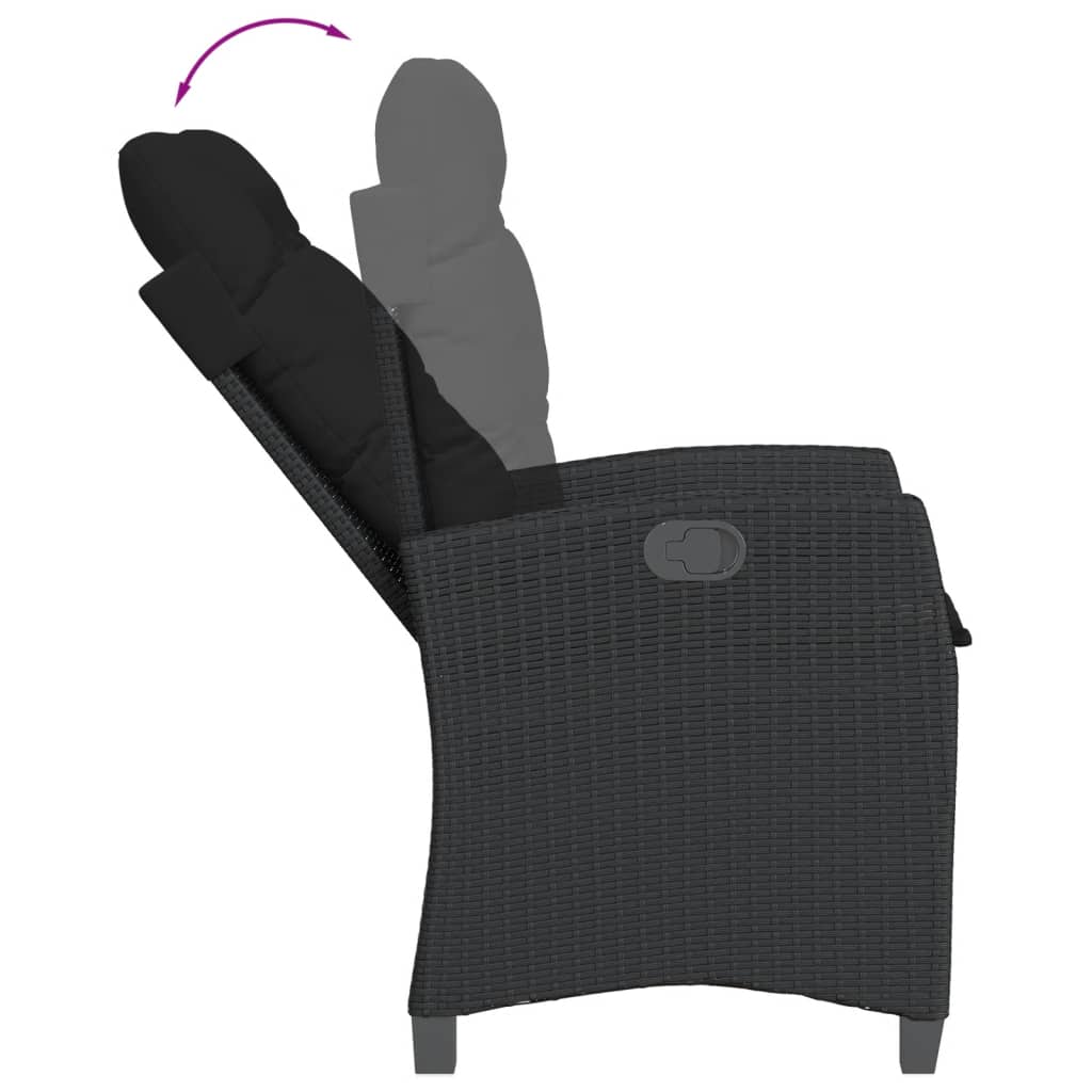 7-delige Tuinset met kussens poly rattan zwart is nu te koop bij PeponiXL, paradijselijk wonen!