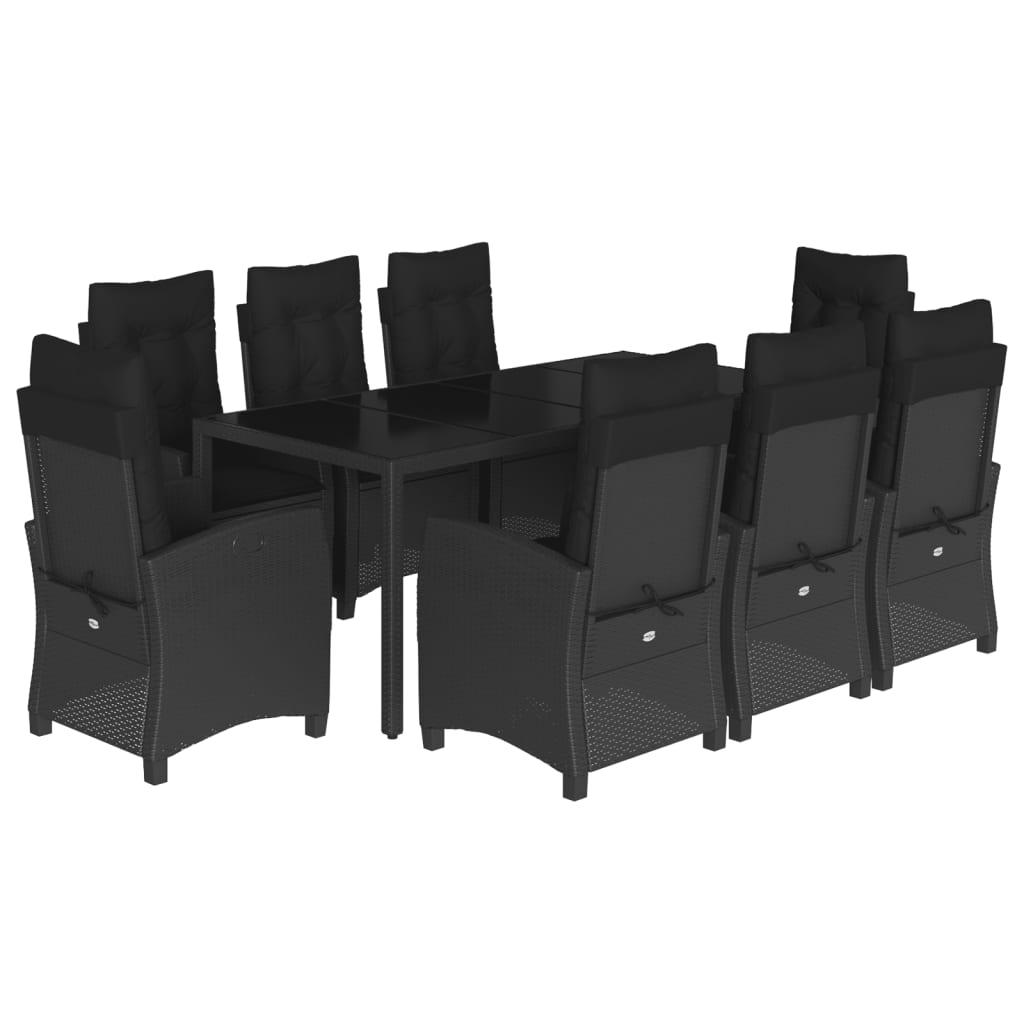 9-delige Tuinset poly rattan zwart is nu te koop bij PeponiXL, paradijselijk wonen!