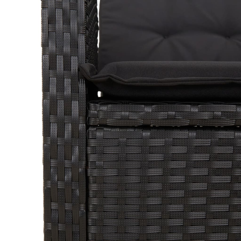 7-delige Tuinset met kussens poly rattan zwart is nu te koop bij PeponiXL, paradijselijk wonen!