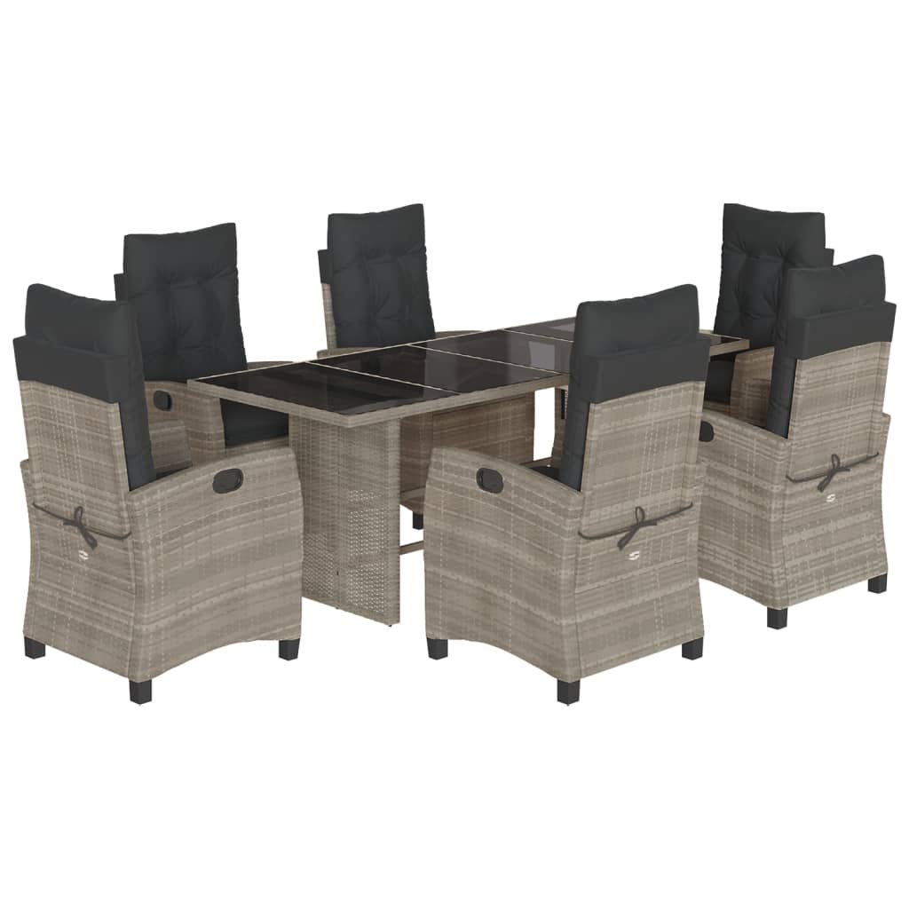 7-delige Tuinset met kussens poly rattan grijs is nu te koop bij PeponiXL, paradijselijk wonen!