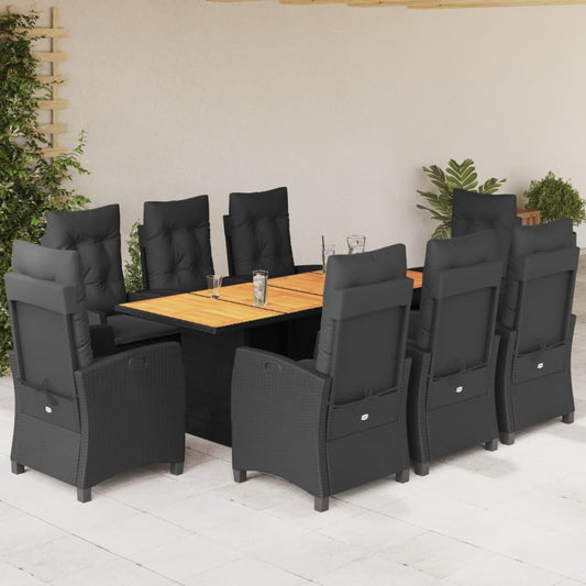 9-delige Tuinset poly rattan zwart is nu te koop bij PeponiXL, paradijselijk wonen!