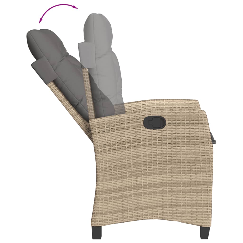 9-delige Tuinset met kussens poly rattan gemengd beige is nu te koop bij PeponiXL, paradijselijk wonen!