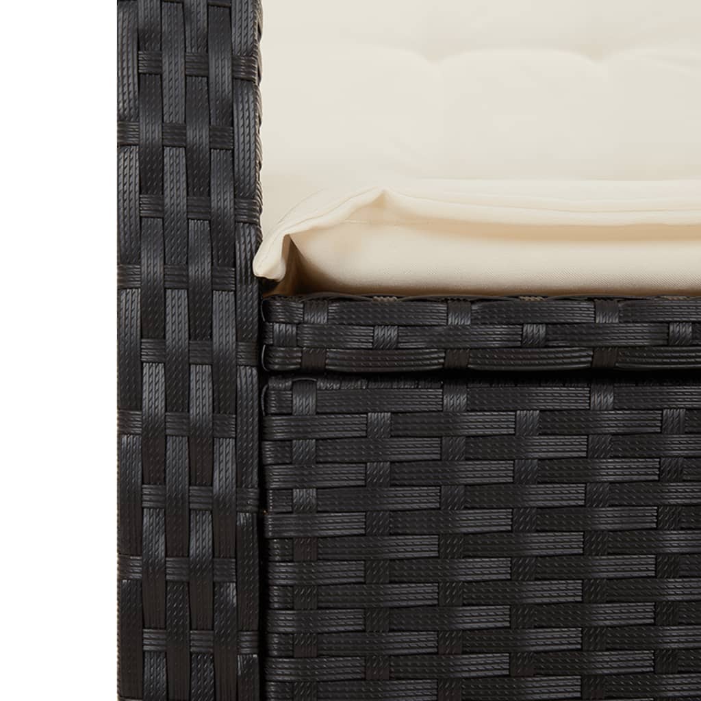 5-delige Tuinset met kussens poly rattan zwart is nu te koop bij PeponiXL, paradijselijk wonen!