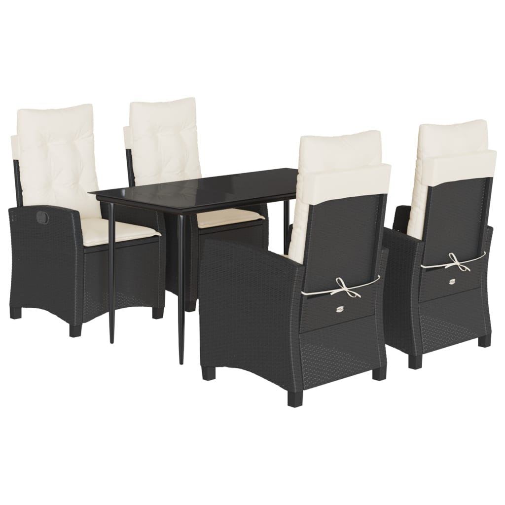 5-delige Tuinset met kussens poly rattan zwart is nu te koop bij PeponiXL, paradijselijk wonen!