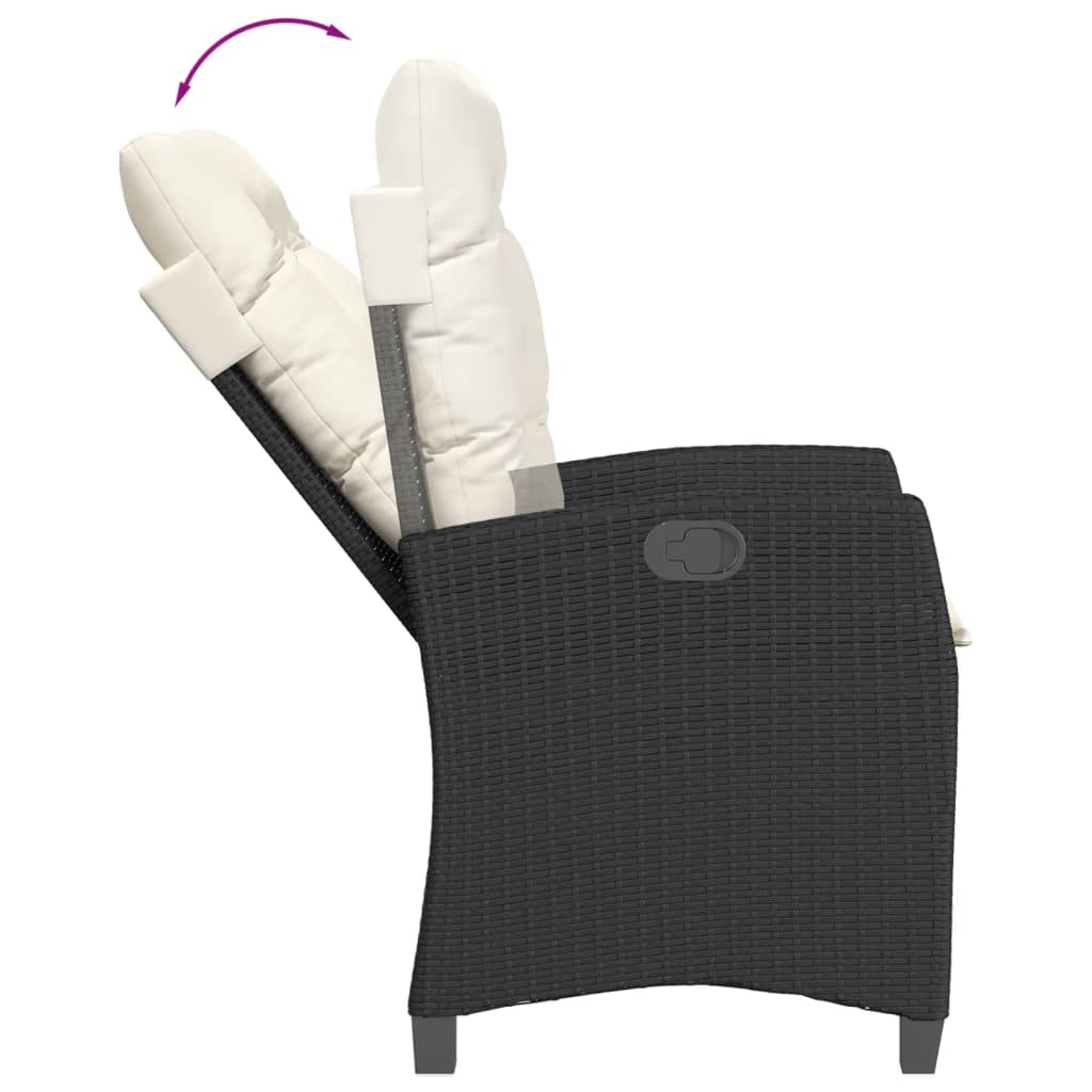 5-delige Tuinset met kussens poly rattan zwart is nu te koop bij PeponiXL, paradijselijk wonen!