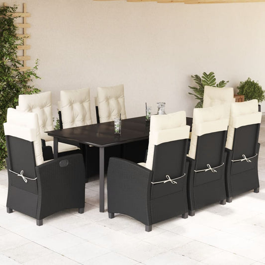 9-delige Tuinset poly rattan zwart is nu te koop bij PeponiXL, paradijselijk wonen!