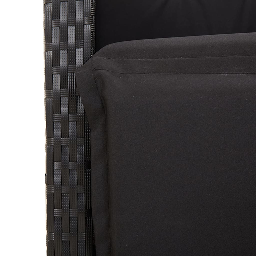5-delige Tuinset met kussens poly rattan zwart is nu te koop bij PeponiXL, paradijselijk wonen!